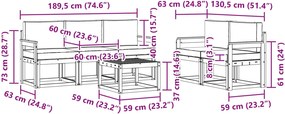 vidaXL Σειρά Καναπέ Εξωτερικού 6 pcs