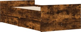 vidaXL Πλαίσιο Κρεβατιού Με Συρτάρια Δρυς 75x190 εκ Small Single