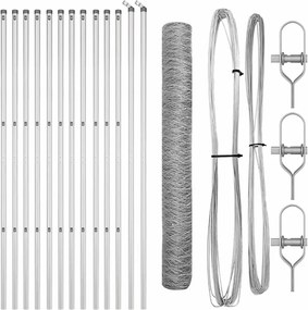 vidaXL Στύλος Περιφράξεων Ασημί 25 x 1,4 μ. (36 μμ πλέγμα) Ατσάλι