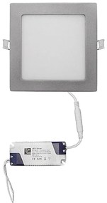 Adeleq Led Φωτιστικό Ψευδοροφής Αλουμινίου Τετράγωνο 12W 4000K 120ο Ασημί 21-0122061