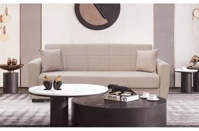ANIMA LIGHT BROWN ΥΦΑΣΜΑ 3ΘΕΣΙΟΣ ΚΑΝΑΠΕΣ/ΚΡΕΒΑΤΙ ΜΕ ΑΠΟΘ.ΧΩΡΟ 210X80ΕΚ.