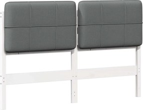 vidaXL Ταπετσαρισμένο κεφαλάρι Λευκό και Ανοιχτό Γκρι 150 cm