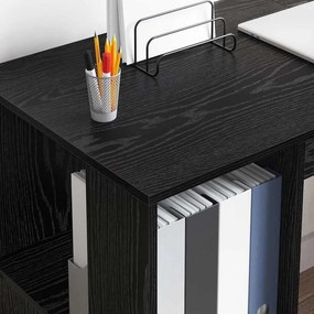 vidaXL Γραφείο Μαύρη Οξυά 130 x 50.5 x 75 εκ Επεξεργασμένο ξύλο