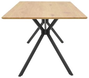 Τραπέζι Nerelis pakoworld φυσικό mdf και πόδι μαύρο μέταλλο 160x90x75εκ