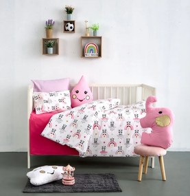 ΣΕΤ ΣΕΝΤΟΝΙΑ BEBE 120X160 ΚΟΥΝΙΑΣ ΧΩΡΙΣ ΛΑΣΤΙΧΟ - PANDA PINK SB Home