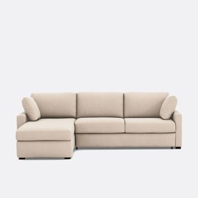 Γωνιακός καναπές-κρεβάτι με κοτλέ βελούδο, Bultex, Timor