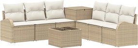 vidaXL Σετ Καναπέ 8 τμχ. Μπεζ και Κρέμ 55 x 55 x 37 εκ