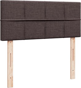 vidaXL Κρεβάτι Boxspring με Στρώμα Σκούρο Καφέ 120x200 εκ. Υφασμάτινο
