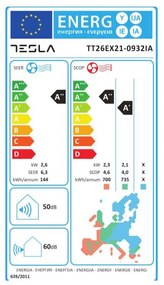 Κλιματιστικό Inverter Tesla TT26EX21-0932IA, Ενεργειακής Κλάσης A++/A+, 9000 BTU, Τούρμπο, Ενσωματωμένα διαγνωστικά, I Feel,  Αυτοκαθαριζόμενο, Λευκό