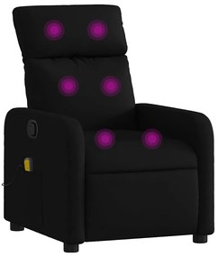 vidaXL Πολυθρόνα Μασάζ Ανακλινόμενη Μαύρη Υφασμάτινη