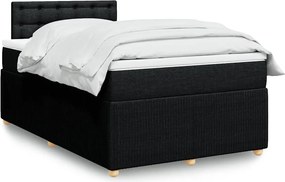 vidaXL Κρεβάτι Boxspring με Στρώμα Μαύρο 120x190 εκ. Υφασμάτινο