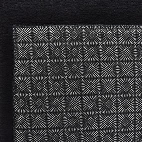 Χαλί Πλενόμενο Μαλακό Shaggy Μαύρο 80 x 150 εκ. Αντιολισθητικό - Μαύρο
