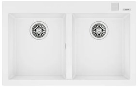 Teka Forsquare 2C 790 TG Artic White Ένθετος Γρανιτένιος Νεροχύτης 80cm
