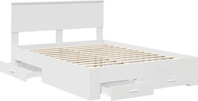 vidaXL Σκελετός Κρεβατιού Λευκό 150 x 200 cm Επεξεργασμένο ξύλο