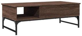 vidaXL Τραπεζάκι Σαλονιού Καφέ Δρυς 100x50x35 εκ. Επεξ. Ξύλο/Μέταλλο