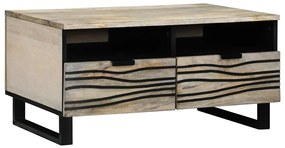 Τραπεζάκι σαλονιού με συρτάρι Μπεζ και Μαύρο 80 x 54 x 40 εκ