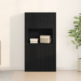 vidaXL Υψηλός ντουλάπι Μαύρος Δρυς 80x33x150 εκ Επεξεργασμένο ξύλο