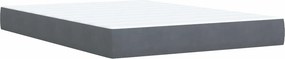 vidaXL Κρεβάτι box spring με στρώμα Σκούρο Γκρι 140 x 190 cm Βελούδο