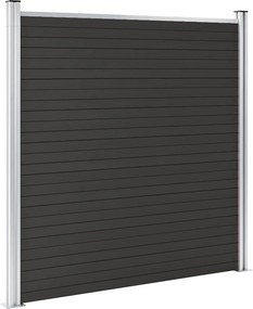vidaXL Πάνελ Περίφραξης Μαύρο 180 x 186 εκ. από WPC