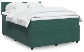 ΚΡΕΒΑΤΙ BOXSPRING ΜΕ ΣΤΡΩΜΑ ΣΚΟΥΡΟ ΠΡΑΣΙΝΟ 140X190ΕΚ. ΒΕΛΟΥΔΙΝΟ 3287737