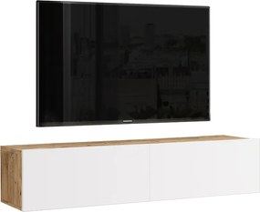 Έπιπλο τηλεόρασης επιτοίχιο Serit λευκό-sonoma 140x31x29εκ