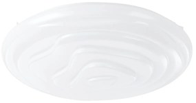 Πλαφονιέρα Οροφής Μοντέρνα Πλαστική Λευκή Ø38cm Τηλεχειριστήριο Led 3000-6500K Eglo Battistona 900605