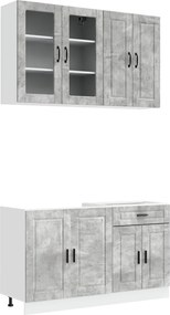 vidaXL Μονάδα κουζίνας PORTO 4 pcs Γκρι Σκυροδέματος