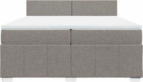 vidaXL Κρεβάτι Boxspring με Στρώμα Taupe 200x200 εκ. Υφασμάτινο