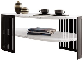 Τραπεζάκι σαλονιού Fikoli I-Leuko Marmaro - 100.00Χ50.00Χ40.00cm