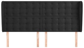 vidaXL Κεφαλάρι με Πτερύγια Μαύρο 203x23x118/128 εκ. Βελούδινο
