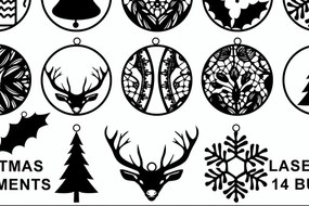 Σετ των 3 Intra απο ξύλο plywood 3mm-4mm πάχος Χριστουγεννιάτικο Στολίδι Δίασταση 8x8 cm INTRAFABR-32578176