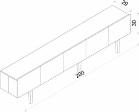 Έπιπλο Τηλεόρασης Μέντα CLOSOO 200x29x20