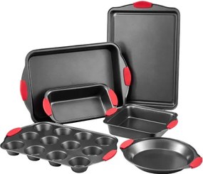 VEVOR Baking Pan Set 6-Piece Nonstick Carbon Steel Set with Silicone Handles