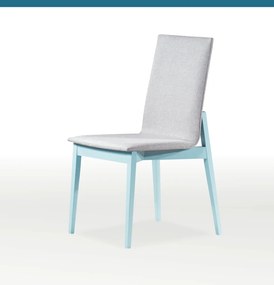 Ξύλινη-υφασμάτινη καρέκλα Selin γκρι-σιελ 92x43,5x50x46cm, FAN1234