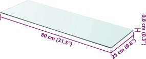 vidaXL Ράφι Πάνελ Διάφανο 80 x 25 εκ. Γυάλινο