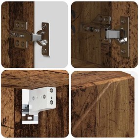 vidaXL Σετ Επίπλων Μπάνιου με ράφι 5 pcs Παλαιό ξύλο 30 x 35 x 192 εκ.