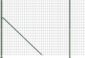 vidaXL Συρματόπλεγμα Περίφραξης Πράσινο 1,4 x 25 μ. με Βάσεις Φλάντζα