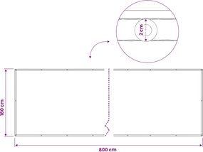 vidaXL Αδιάφανο σκίαστρο μπαλκονιού 180 x 800 cm