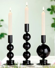 Κηροπήγιο ArteLibre Μαύρο Γυαλί 23cm