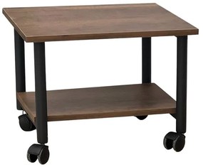 Coffee table Dolly on wheels walnut-black 48x40x36cm 48x40x36 εκ.