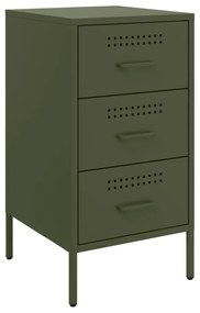 vidaXL Κομοδίνα 2 τεμ. Πράσινο Λαδί 36x39x68 εκ. από Χάλυβα