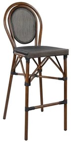 Σκαμπό μπαρ GIDEON Αλουμινίου Bamboo Look με Textline Καφέ 44x52x115 εκ. 44x52x115 εκ.