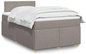 vidaXL Κρεβάτι Boxspring με Στρώμα Taupe 120x190 εκ. Υφασμάτινο