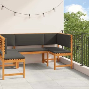 vidaXL Σετ Παγκάκι Κήπου 3 pcs Καφέ Μασίφ ξύλο ακακίας