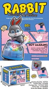 Περιστρεφόμενο παιχνίδι Rabbit με φωτισμό - 2203F - 917488
