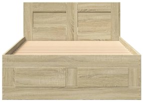 vidaXL Πλαίσιο Κρεβατιού με Κεφαλάρι Sonoma Δρυς 100x200εκ. Επεξ. Ξύλο