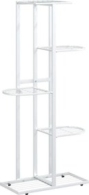 vidaXL Ανθοστήλη 5 Επιπέδων Λευκή 43 x 22 x 98 εκ. Μεταλλική