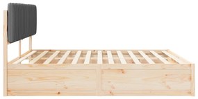 vidaXL Σκελετός Κρεβατιού με Επενδεδυμένο Κεφαλάρι Σκούρο Γκρι