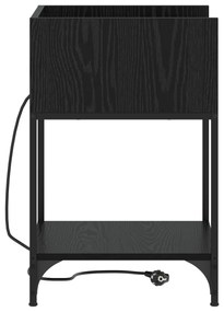 vidaXL Κομοδίνο με ράφι Μαύρη δρυς 40 x 40 x 61 εκ Επεξεργασμένο ξύλο