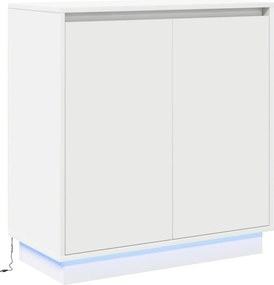 vidaXL Πλευρικό Τραπέζι LED Λευκό 71 x 34,5 x 75 εκ.